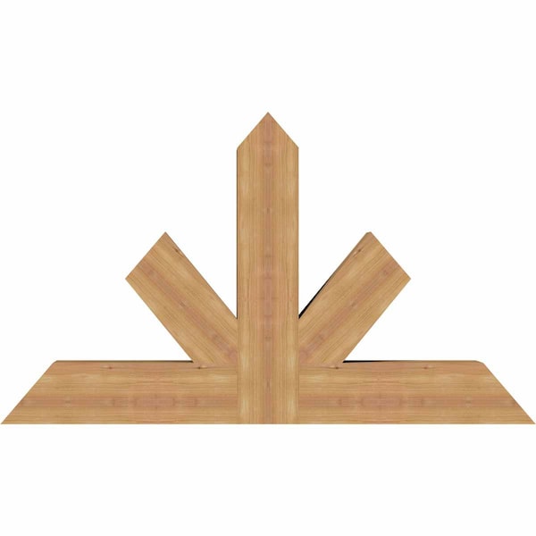 Ekena Millwork Saratoga Timber Gable Bracket, Western Red Cedar, 48"W x 28"H x 5 1/2"D x 5 1/2"F, 14/12 Pitch GBW048X28X0606SAR00SWR - main